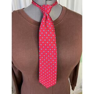 vintage zipper tie 1980s geometric squares red blue